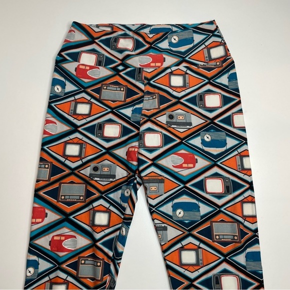 LuLaRoe Leggings OS One Size Set of 3 TVs Pink Triangle Arrows Blue Floral - Picture 2 of 7